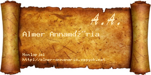 Almer Annamária névjegykártya